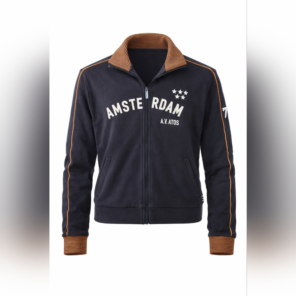 Blue Marlin A.V. Atos Amsterdam Unisex Zip-Up Track Jacket. Size M